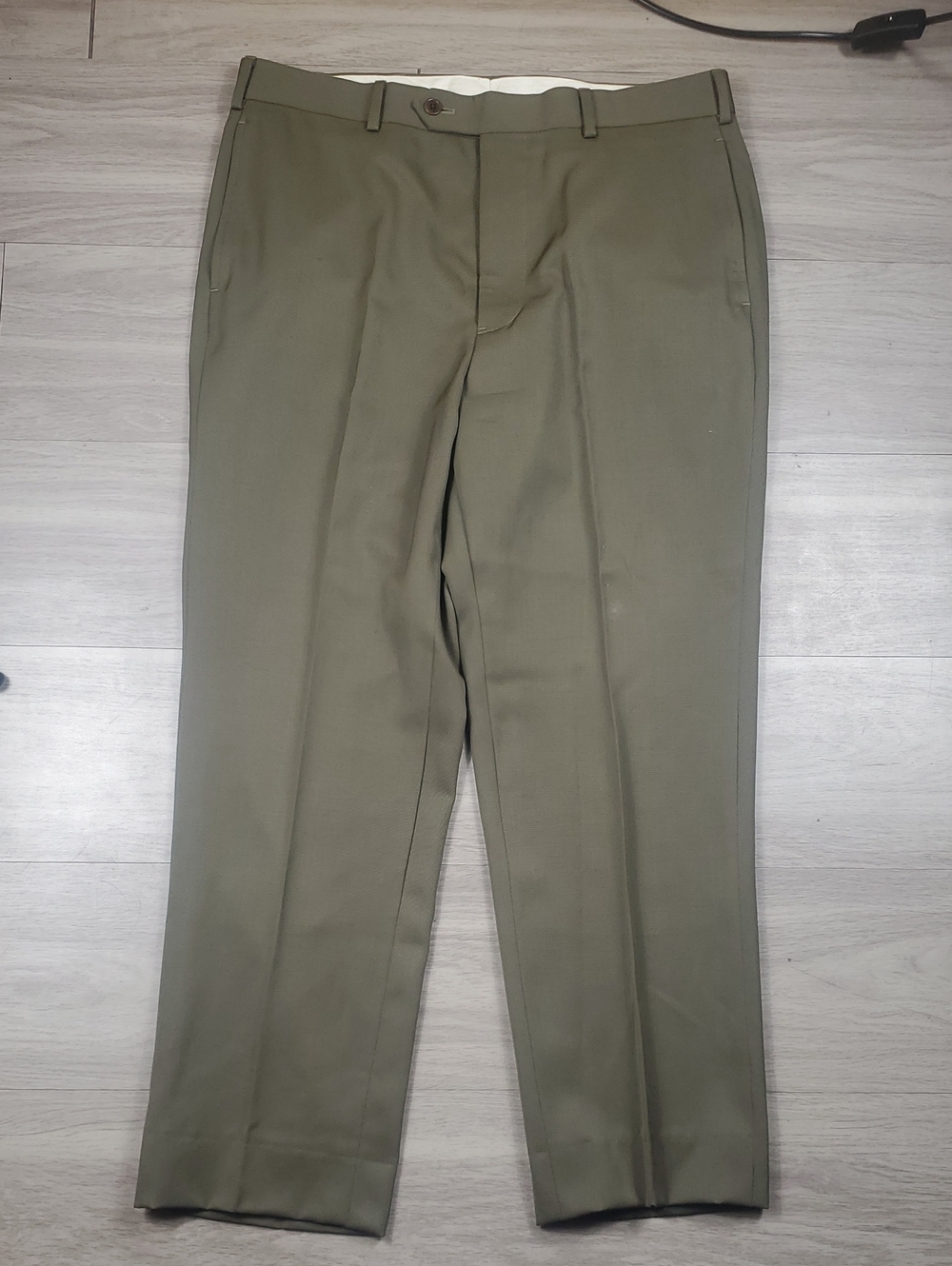 Brooks Brothers 1818 Madison 100% Wool Olive Dress Pants Men's 34x32